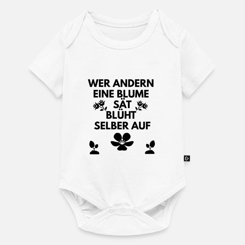 Blumen Spruch - Baby Premium Kurzarmbody - Weiß
