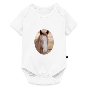 junges Pferd Fohlen - Baby Premium Kurzarmbody - Weiß - Vorne