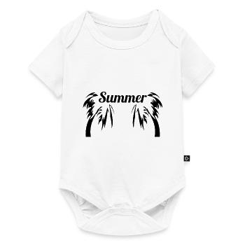 Summer Palmen - Baby Premium Kurzarmbody - Weiß - Vorne
