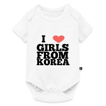 I LOVE GIRLS FROM KOREA - Baby Premium Kurzarmbody - Weiß - Vorne