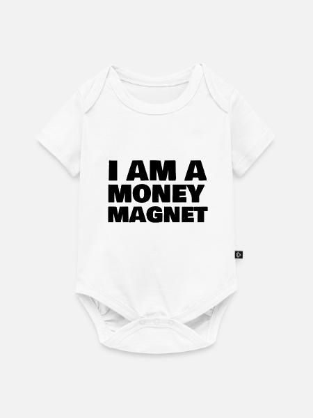 Money Magnet - Baby Premium Kurzarmbody - Weiß
