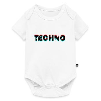 techno music design - Baby Premium Kurzarmbody - Weiß - Vorne