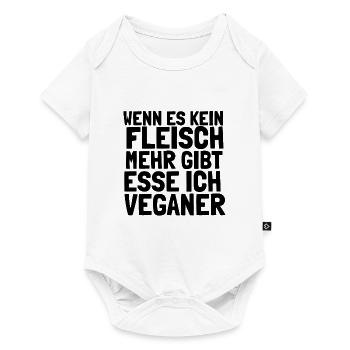 Wenn es kein Fleisch mehr gibt esse ich Veganer - Baby Premium Kurzarmbody - Weiß - Vorne