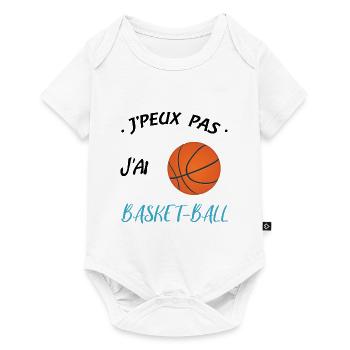 J'peux pas j'ai basket-ball "cadeaux sport basket" - Body à manches courtes Premium Bébé - blanc - Devant