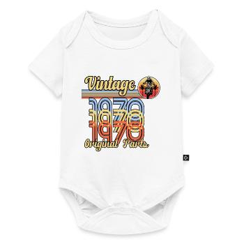 1970 vintage birthday motorcycle vintage 70's - Baby Premium short-sleeve bodysuit - white - Front