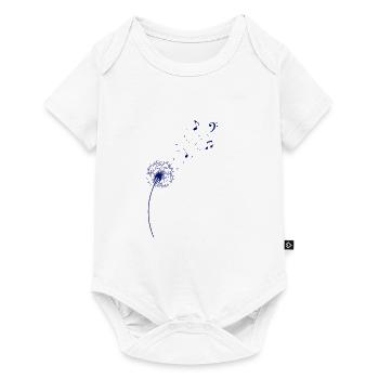 Regenbogen Pusteblume Noten Musik Löwenzahn - Baby Premium Kurzarmbody - Weiß - Vorne