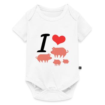 I LOVE PIGS - Baby Premium short-sleeve bodysuit - white - Front
