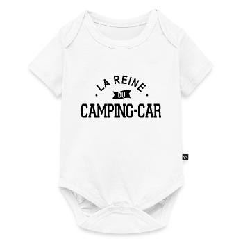 reine du camping car cadeau humour camping-car - Body à manches courtes Premium Bébé - blanc - Devant