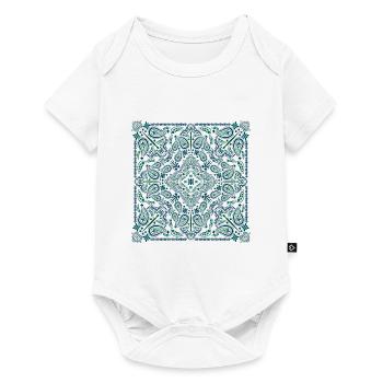 Paisley Pattern - Mandala, Mosaic, Flower Print - Baby Premium short-sleeve bodysuit - white - Front