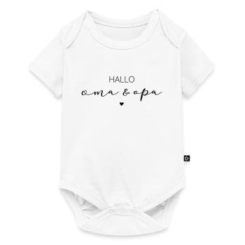 Hallo Oma und Opa / Ihr werdet Großeltern - Baby Premium Kurzarmbody - Weiß - Vorne