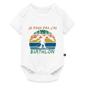 Je peux pas j'ai Biathlon - Body à manches courtes Premium Bébé - blanc - Devant