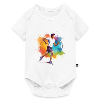 Sportler beim Joggen - Baby Premium Kurzarmbody - Weiß - Vorne