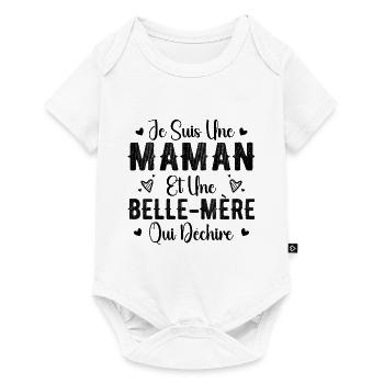 Femme Maman et Une Belle Mère Qui Déchire - Body à manches courtes Premium Bébé - blanc - Devant