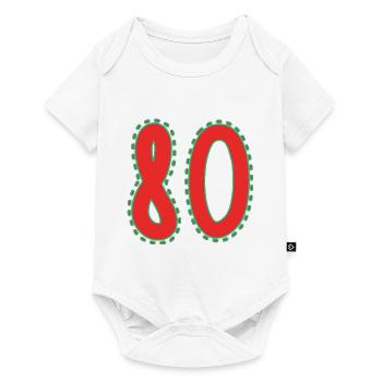80. 80 JAHRE. 80. JAHRESTAG. 80-JÄHRIGES JUBILÄUM. - Baby Premium Kurzarmbody - Weiß - Vorne