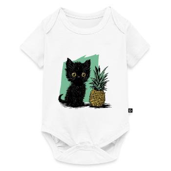 Pineapple and Kitten - Baby Premium short-sleeve bodysuit - white - Front