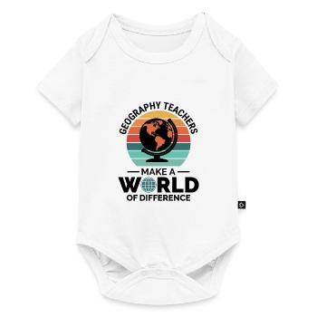 Geographielehrer Globus Weltunterschied - Baby Premium Kurzarmbody - Weiß - Vorne