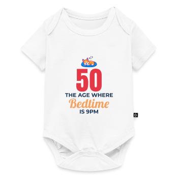 50th Birthday Bedtime 9PM Corgi Funny - Baby Premium short-sleeve bodysuit - white - Front