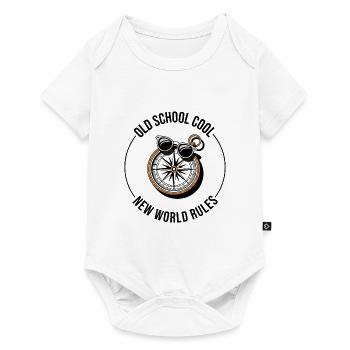 Old School Cool New World Rules Compass - Baby Premium short-sleeve bodysuit - white - Front