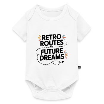 Retro Routes Future Dreams Boussole Carte - Body à manches courtes Premium Bébé - blanc - Devant
