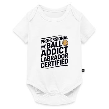 Ball Addict Labrador Certified Funny Dog - Baby Premium short-sleeve bodysuit - white - Front