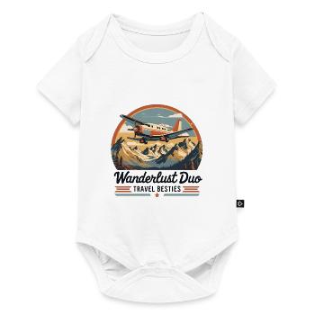 Retro Airplane – Wanderlust Duo Travel besrties - Baby Premium short-sleeve bodysuit - white - Front