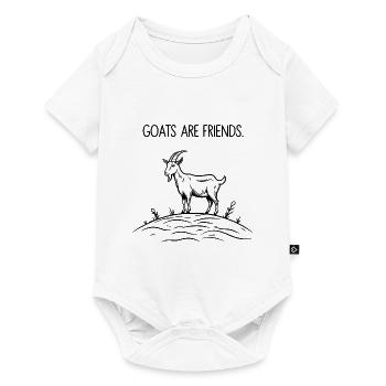 Les chèvres sont amies – Chèvre sur la colline - Body à manches courtes Premium Bébé - blanc - Devant