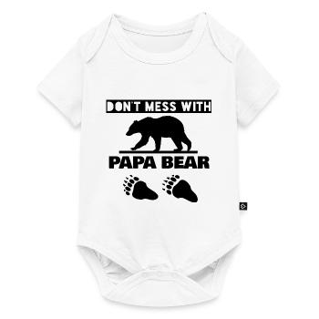 NE PAS MESSER AVEC PAPA BEAR - Body à manches courtes Premium Bébé - blanc - Devant
