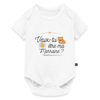 Veux tu etre ma marraine ? Annonce Demande - Body à manches courtes Premium Bébé - blanc - Devant
