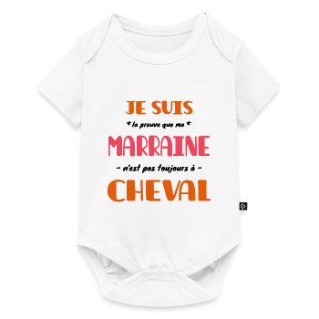 Ma Marraine ne s'occupe pas que de son cheval - Body à manches courtes Premium Bébé - blanc - Devant