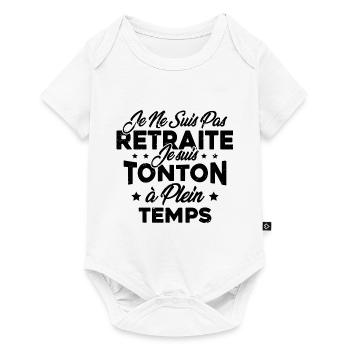Tonton à Plein Temps Cadeau Retraite Tonton - Body à manches courtes Premium Bébé - blanc - Devant