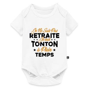 Tonton à Plein Temps Cadeau Retraite Tonton - Body à manches courtes Premium Bébé - blanc - Devant