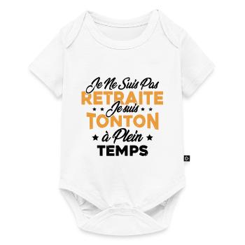 Tonton à Plein Temps Cadeau Retraite Tonton - Body à manches courtes Premium Bébé - blanc - Devant