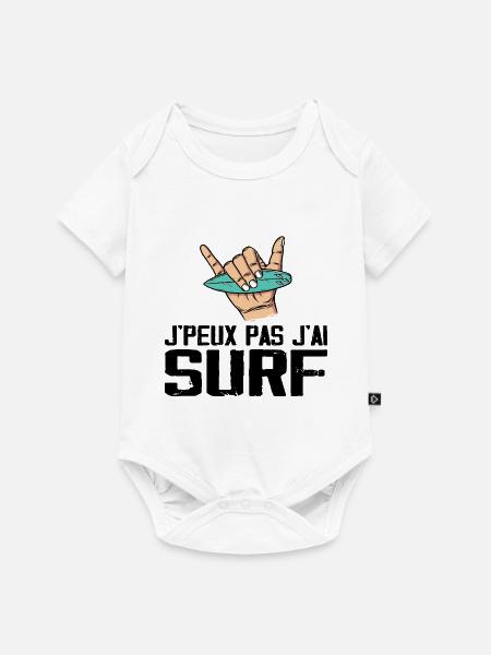 Ich kann nicht surfen - Baby Premium Kurzarmbody - Weiß