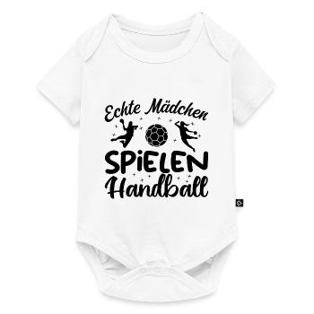 Real girls playing handball - Baby Premium short-sleeve bodysuit - white - Front