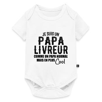 Je Suis Un Papa Livreur - Body à manches courtes Premium Bébé - blanc - Devant