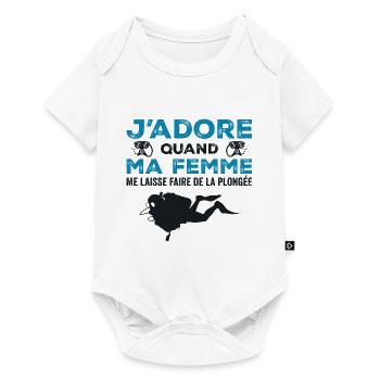 Jadore Quand Ma Femme Me Laisse Faire De La Plongé - Body à manches courtes Premium Bébé - blanc - Devant