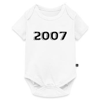 Jahrgang 2007 geboren Geburtstag Retro 2007 - Baby Premium Kurzarmbody - Weiß - Vorne