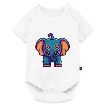 éléphant Halloween bande dessinée drôle - Body à manches courtes Premium Bébé - blanc - Devant