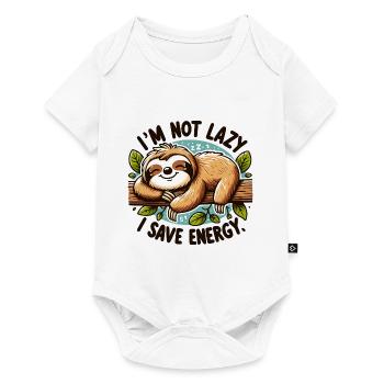 I'm Not Lazy – I Save Energy Sloth Design - Baby Premium short-sleeve bodysuit - white - Front