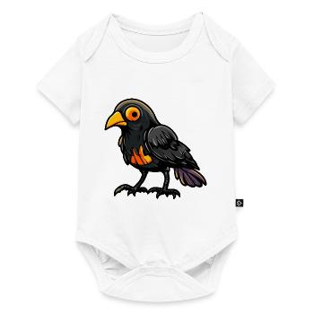 Rabe Krähe Halloween Comic Lustig - Baby Premium Kurzarmbody - Weiß - Vorne