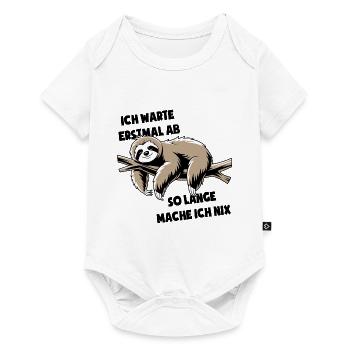 Faultier Ich wart erstmal ab so lange mach ich nix - Baby Premium Kurzarmbody - Weiß - Vorne