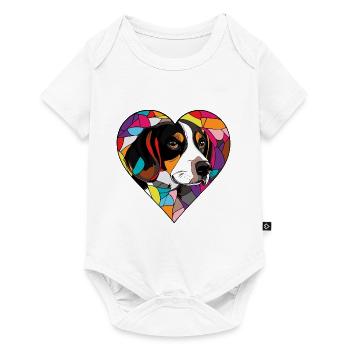 Beagle Dog Heart Dog Love - Baby Premium short-sleeve bodysuit - white - Front
