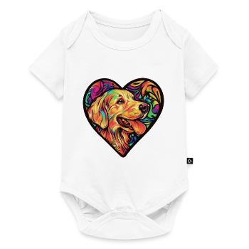 Golden Retriever Dog Heart Dog Love - Baby Premium short-sleeve bodysuit - white - Front