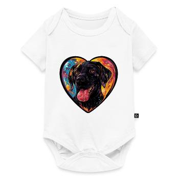 Labrador Chien Coeur Chien Amour - Body à manches courtes Premium Bébé - blanc - Devant