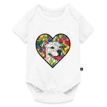 Dogo Argentino Dog Heart Dog Love - Baby Premium short-sleeve bodysuit - white - Front