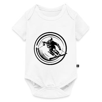 Skiing Skiing Man Silhouette - Baby Premium short-sleeve bodysuit - white - Front