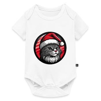 Animal de Noël chat - Body à manches courtes Premium Bébé - blanc - Devant