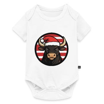Taureau : Animal de Noël - Body à manches courtes Premium Bébé - blanc - Devant
