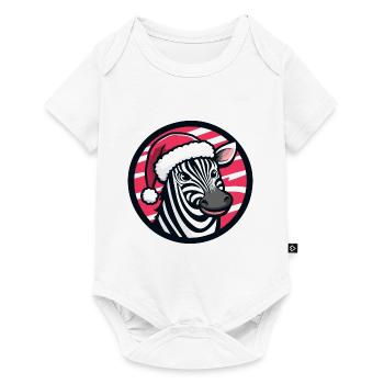 Zebra Christmas Animal - Baby Premium short-sleeve bodysuit - white - Front
