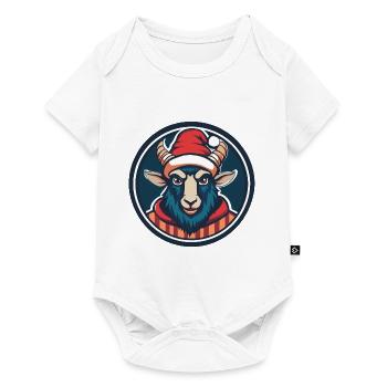 Mountain Goat Christmas Animal - Baby Premium short-sleeve bodysuit - white - Front
